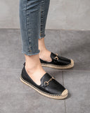 Horsebit-Classic-Metal-Buckle-Slip-On-Espadrilles-Flat-Loafer