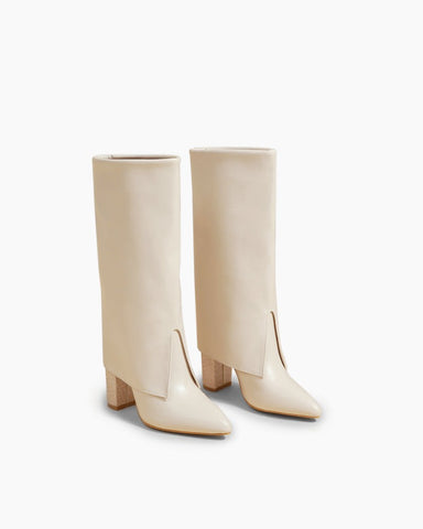 Pointed-Toe-Chunky-Heeled-Pull-On-fold-over-boots