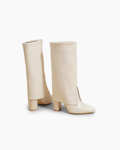 Pointed-Toe-Chunky-Heeled-Pull-On-fold-over-boots