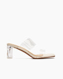 Transparent Chunky Backless Open Toe Heels