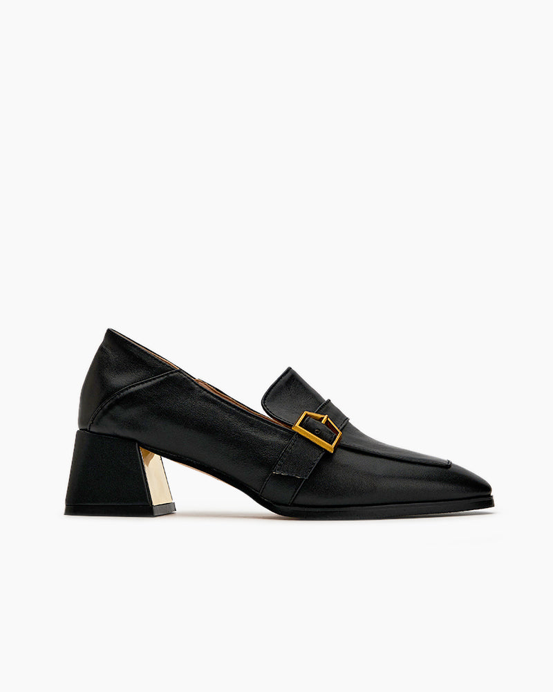 Gentle-Versatile-Square-Toe-leather-heel-Loafers