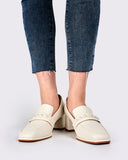 Soft Leather Pearl Midheel Loafers