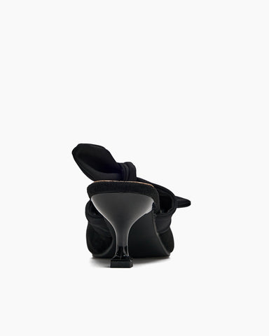 Suede Bow-knot Kitten Heel Mule
