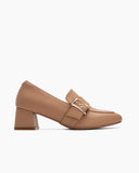 Metal-Buckle-Temperament-Chunky-Heel-Loafers-Leasther-Square-Toe