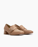 Metal-Buckle-Temperament-Chunky-Heel-Loafers-Leasther-Square-Toe