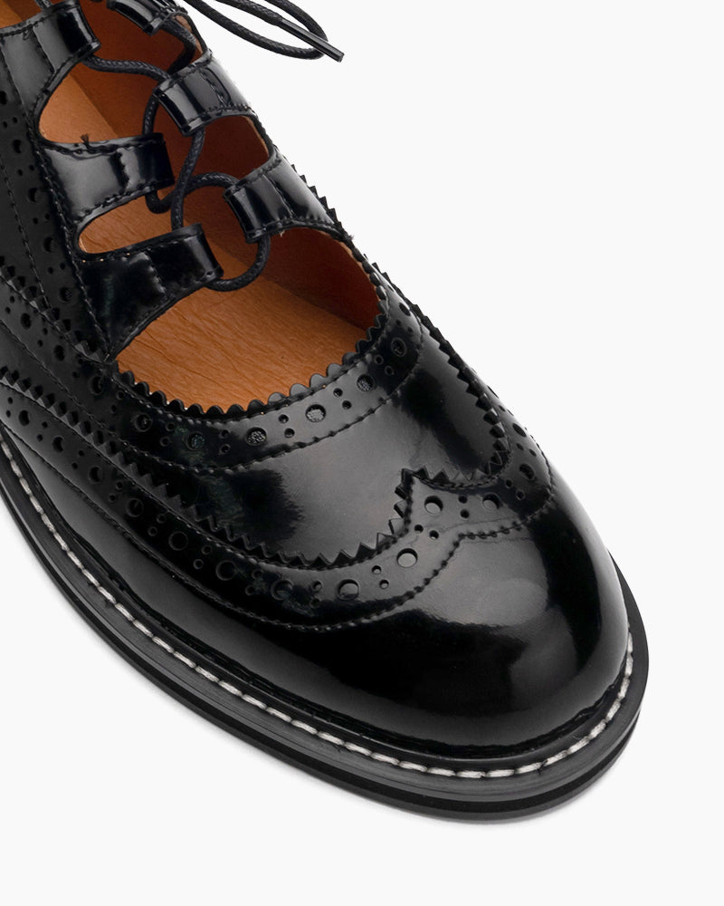 Lace-up-Wingtip-Perforated-Leather-Oxfords-Loafers