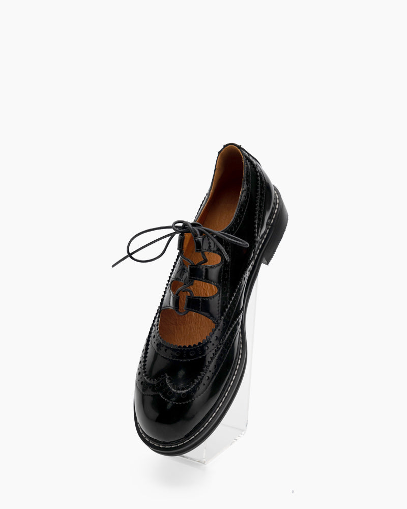 Lace-up-Wingtip-Perforated-Leather-Oxfords-Loafers