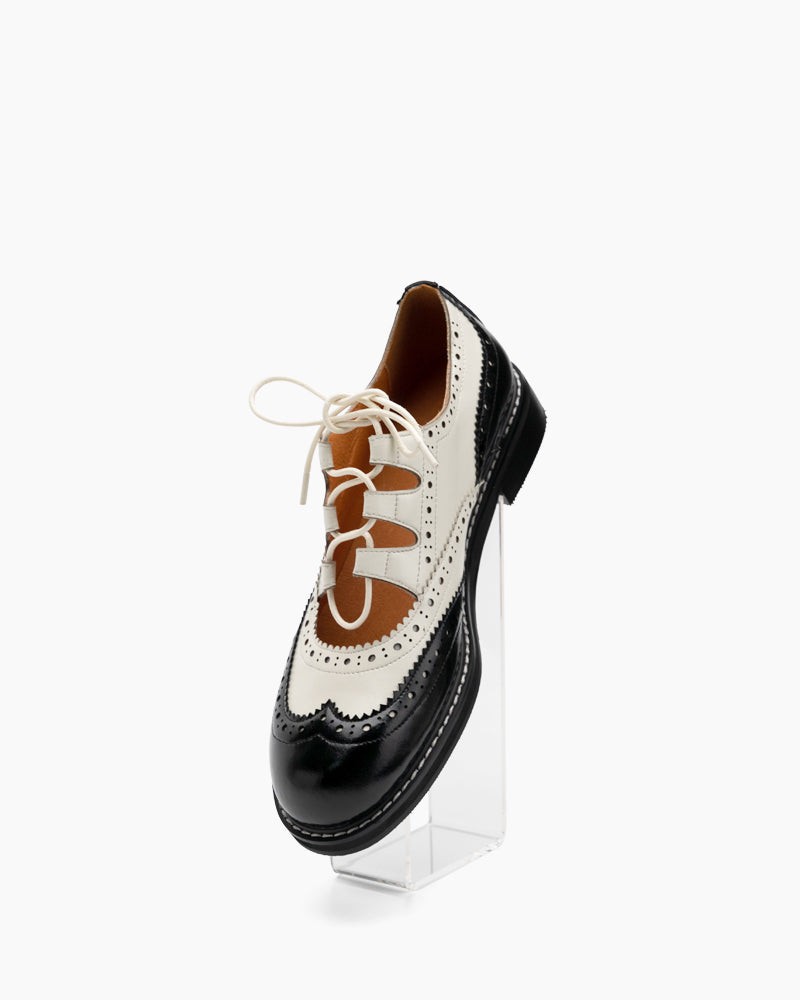 Lace-up-Wingtip-Perforated-Leather-Oxfords-Loafers