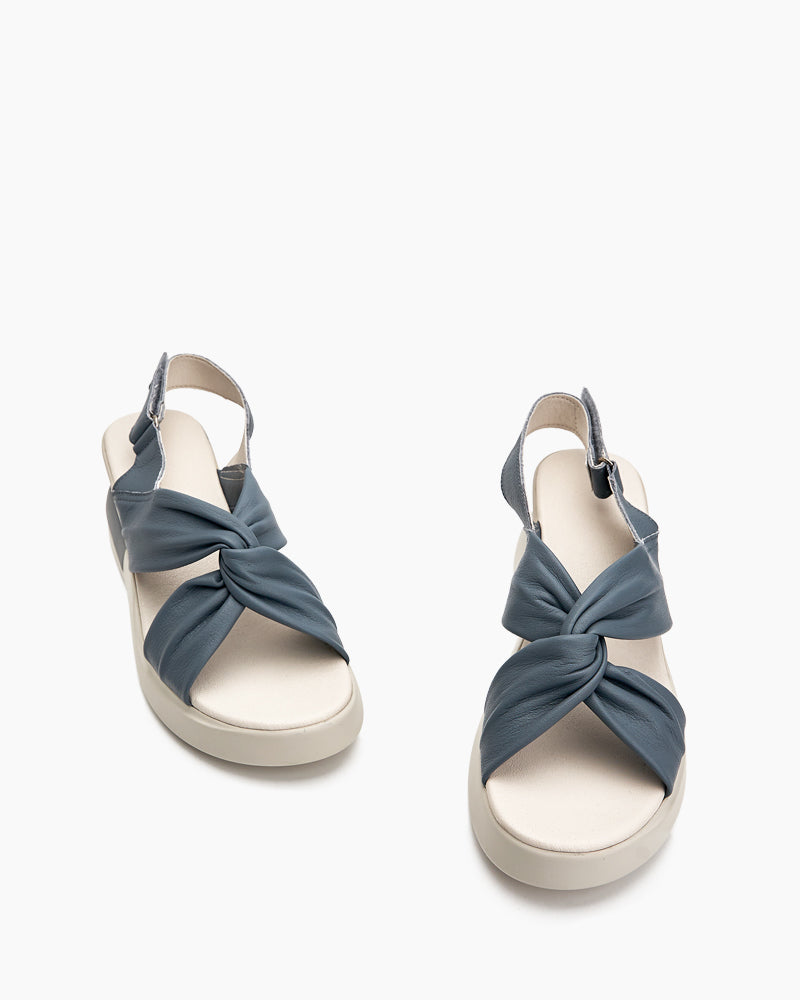 Twist Design Slingback Wedge Heel Sandals