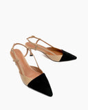 Pointed-Toe-Small-splicing-Colorblock-Cutout-Slingback-Sandals-heels-pumps