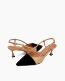Pointed-Toe-Small-splicing-Colorblock-Cutout-Slingback-Sandals-heels-pumps