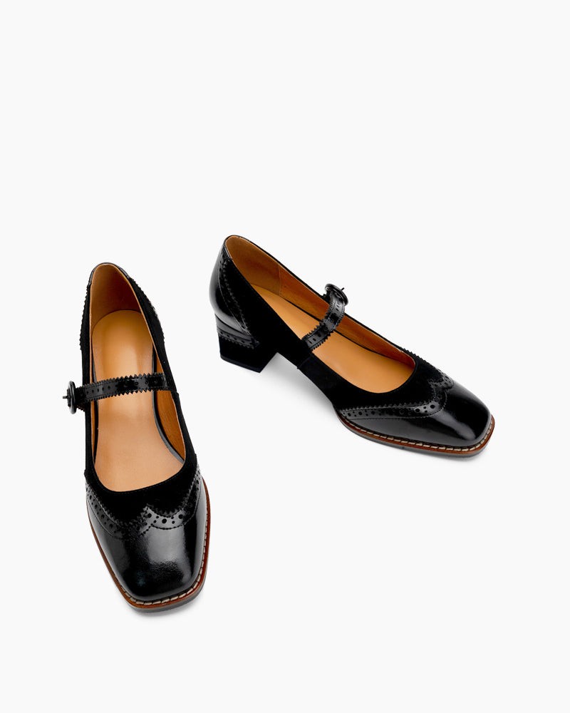 Mary Jane Platform Mid Heel Oxfords Dress Shoes Reddish-brown / US 9 Mary Jane Platform Mid Heel Oxfords Dress Shoes Reddish-brown / US 9