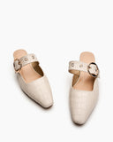 Round-Buckle-Decor-Shallow-Mouth-Mules