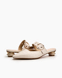 Round-Buckle-Decor-Shallow-Mouth-Mules