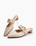 Round-Buckle-Decor-Shallow-Mouth-Mules