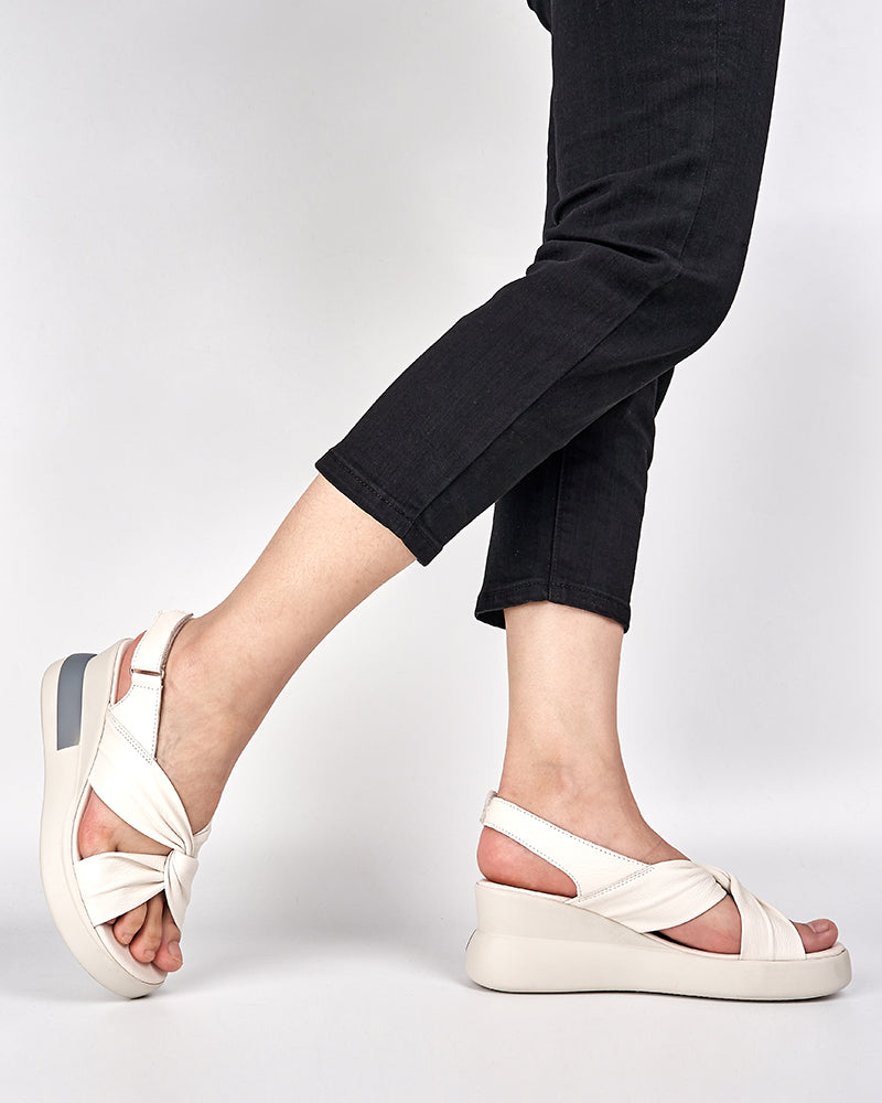 Twist Design Slingback Wedge Heel Sandals