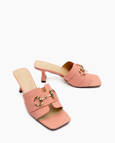 Horsebit-Classic-Metal-Buckle-Minimalist-Kitten-Heel-Leather-Sandals
