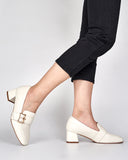 Metal-Buckle-Temperament-Chunky-Heel-Loafers-Leasther-Square-Toe