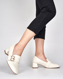 Metal-Buckle-Temperament-Chunky-Heel-Loafers-Leasther-Square-Toe