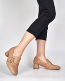 Metal-Buckle-Temperament-Chunky-Heel-Loafers-Leasther-Square-Toe