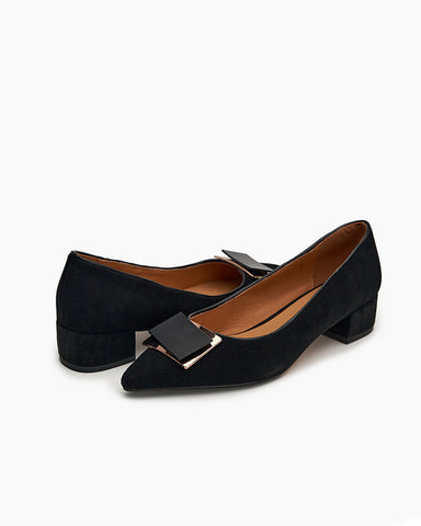 Zebra Print Matching Color Pointed Toe Loafers