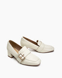 Metal-Buckle-Temperament-Chunky-Heel-Loafers-Leasther-Square-Toe