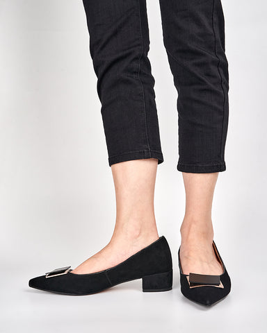 Zebra Print Matching Color Pointed Toe Loafers