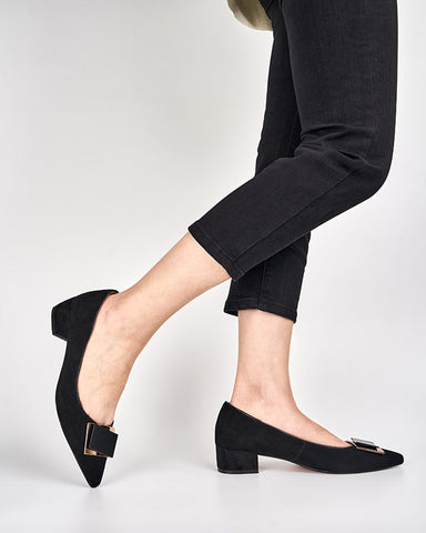 Zebra Print Matching Color Pointed Toe Loafers