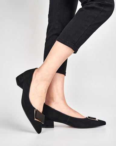 Zebra Print Matching Color Pointed Toe Loafers