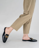 Metal-Chain-Decor-Backless-Flat-Mules-Square-Toe