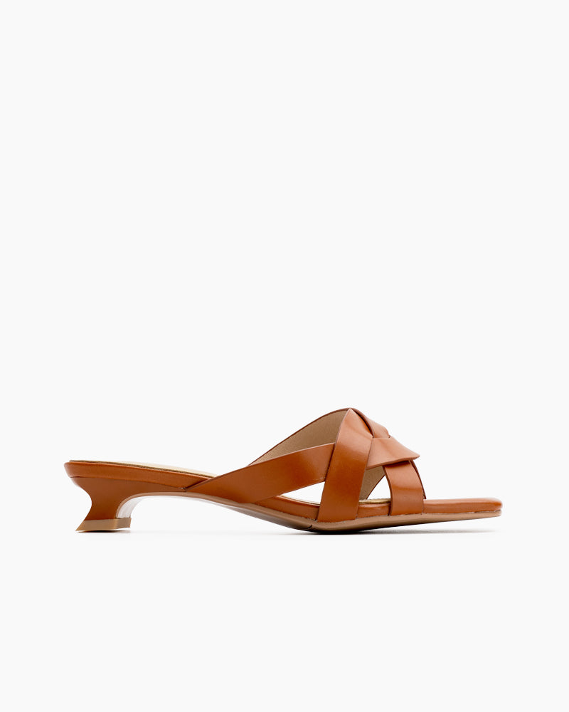 Minimalist-Cross-Design-Solid-Color-Mule-Sandals-bowknot