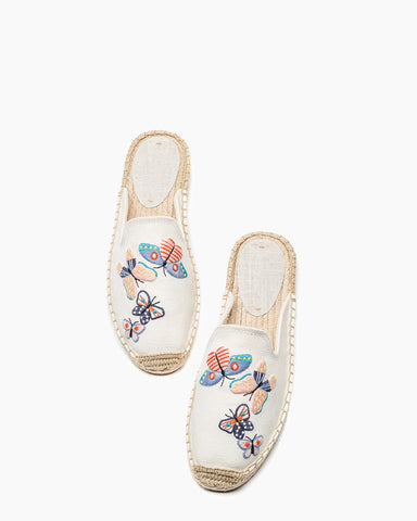Butterfly-Pattern-closed-toe-Embroidered-Espadrille-Flat-Mules