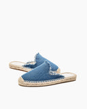 Solid Color Minimalist Espadrille Flat Mules
