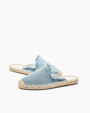 Solid Color Minimalist Espadrille Flat Mules