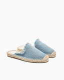 Solid Color Minimalist Espadrille Flat Mules