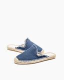 Solid Color Minimalist Espadrille Flat Mules