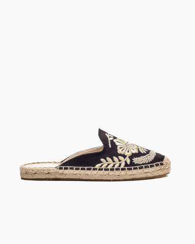 Floral-Pattern-Embroidered-black-linen-Espadrille-Flat-Mules-sandals