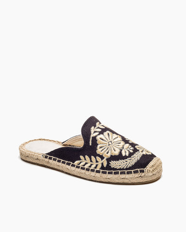 Floral-Pattern-Embroidered-black-linen-Espadrille-Flat-Mules-sandals