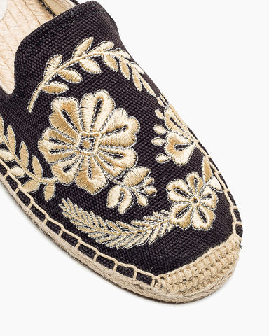 Floral-Pattern-Embroidered-black-linen-Espadrille-Flat-Mules-sandals