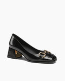 Horsebit-Patent-Leather-Mid-Heel-Shallow-Mouth-Loafers