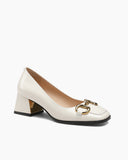 Horsebit-Patent-Leather-Mid-Heel-Shallow-Mouth-Loafers