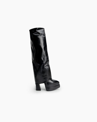 Black-Block-Platform-Chunky-Heel-Knee-High-Boots