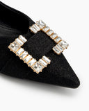 Pointed-Toe-Rhinestone-Buckle-Slip-on-Flat-Loafers