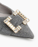 Pointed-Toe-Rhinestone-Buckle-Slip-on-Flat-Loafers