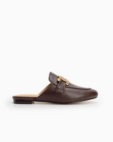 Round-Toe-Metal-Buckle-Flat-leather-Mules