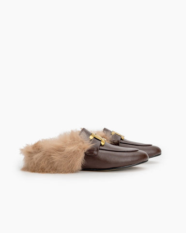 Metal-Decor-Backless-Fluffy-Round-Toe-Slippers-Mule-Fur