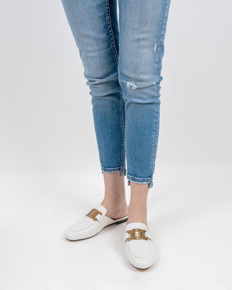 Round-Toe-Metal-Buckle-Flat-leather-Mules