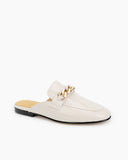 Metal-Decor-Patent-Leather-Flat-Mules