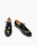 Patent-Leather-Bee-Pattern-Loafers-oxford