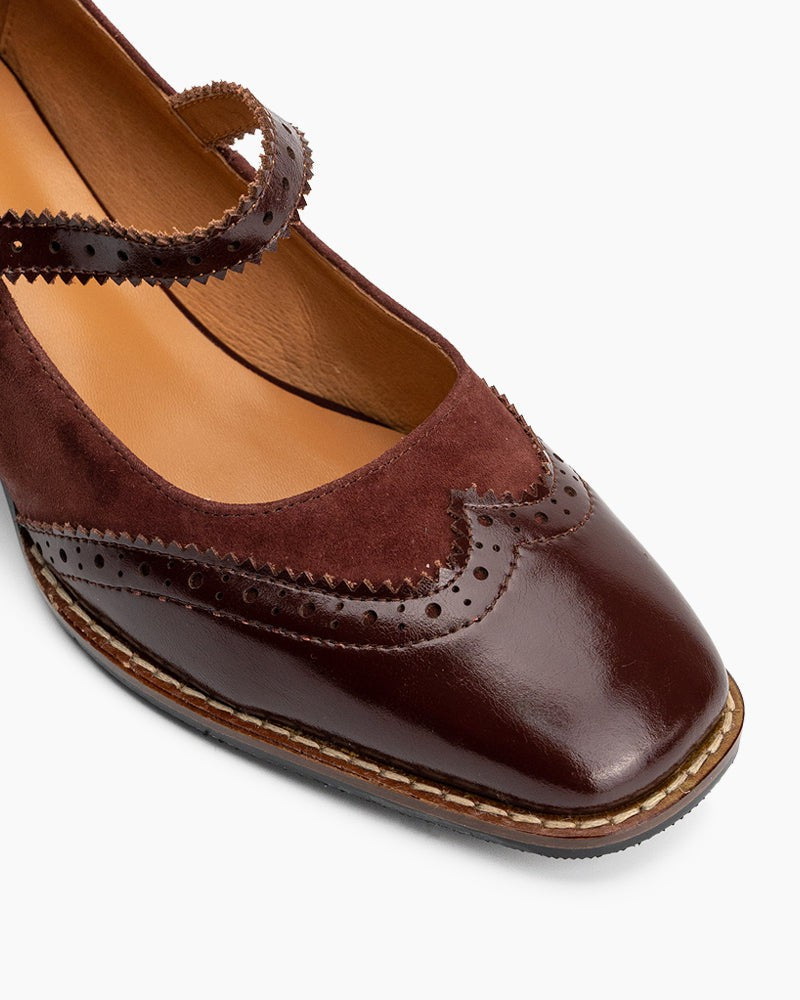 Mary Jane Platform Mid Heel Oxfords Dress Shoes Reddish-brown / US 9 Mary Jane Platform Mid Heel Oxfords Dress Shoes Reddish-brown / US 9